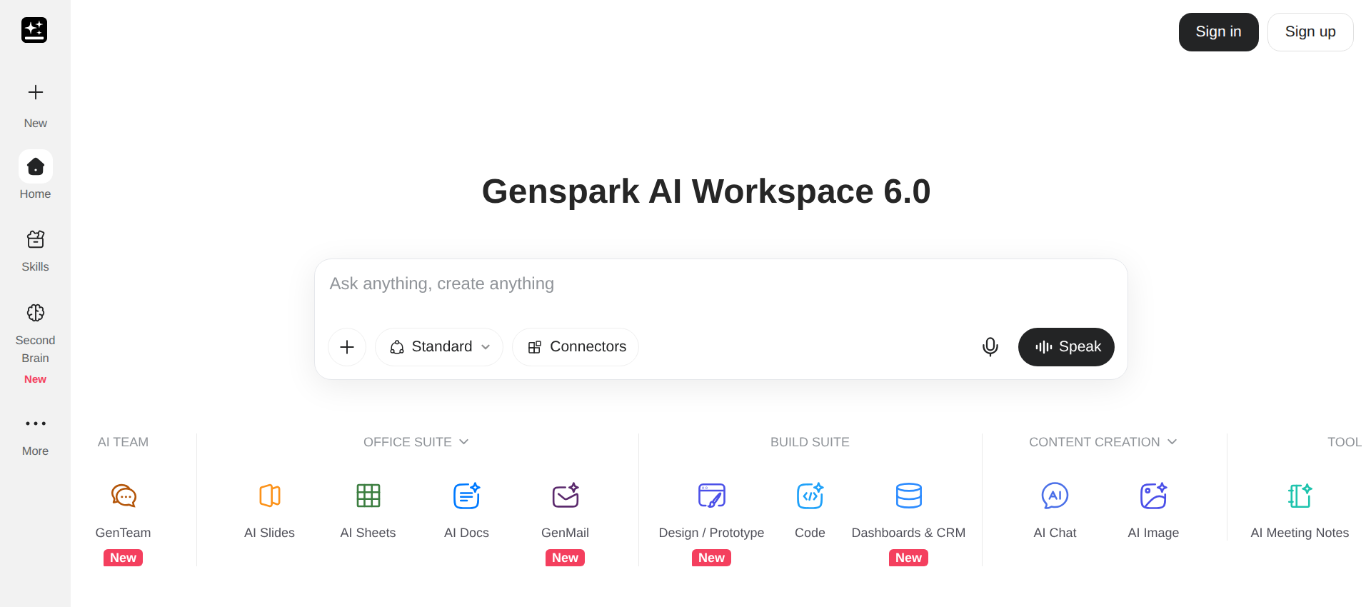 Genspark AI Workspace: describe the finished thing you want and its agents build the deck, spreadsheet, or doc for you